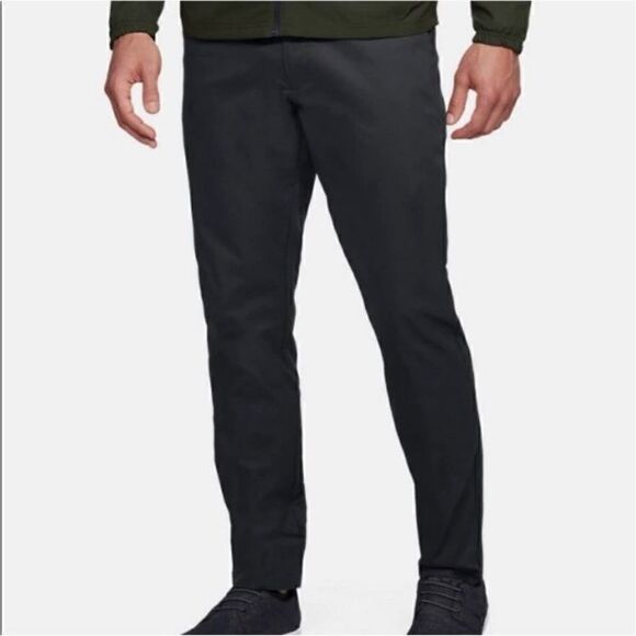 Under Armor Black Flat Front Chino Style Pants - Picture 1 of 7